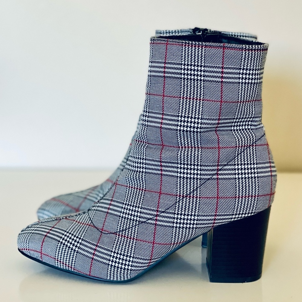 Truffle Collection Check Kitten Heel Sock Boots - image 2